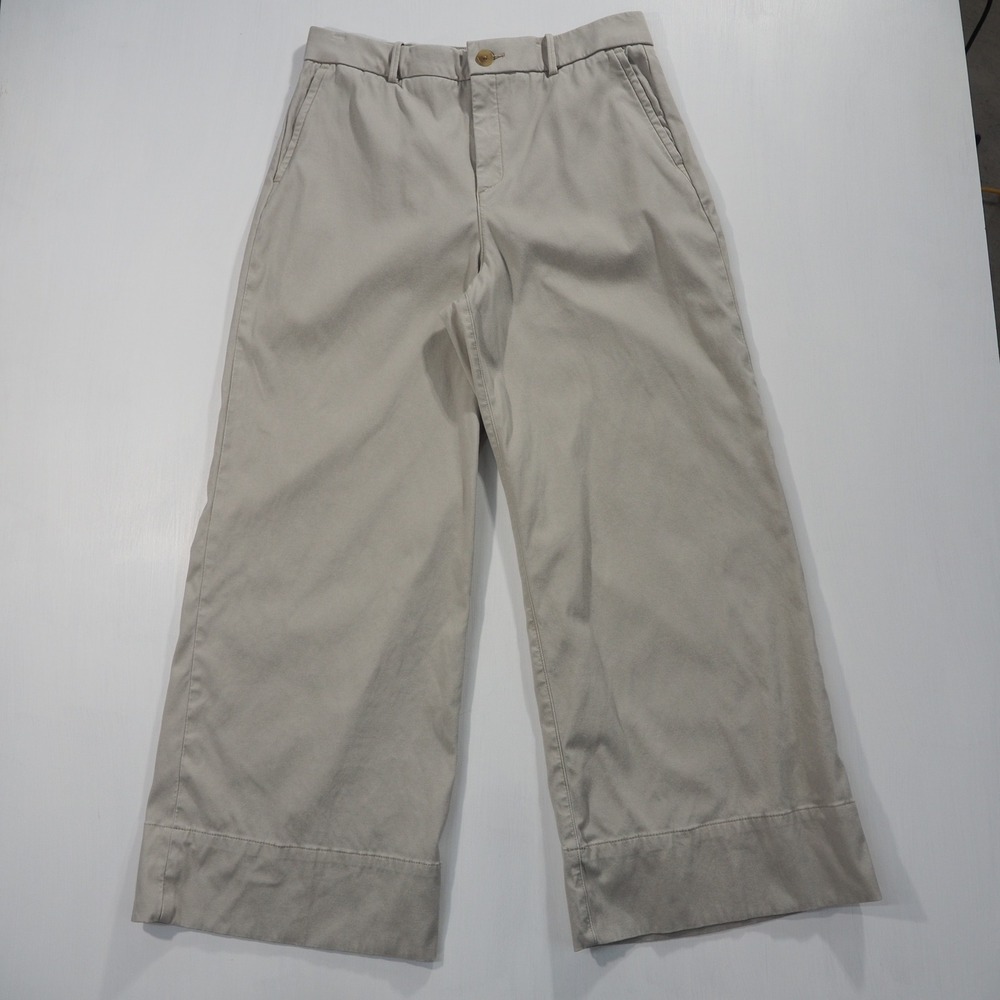 Spanx Pants Womens XL Khaki Wide Leg Cropped Chino Stretch Workwear